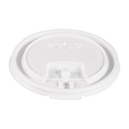 Picture of Lift Back and Lock Tab Cup Lids, Fits 10 oz Cups, White, 100/Sleeve, 10 Sleeves/CartonSCC-LB3101