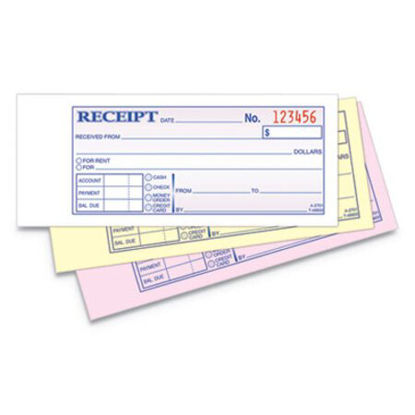 Picture of Receipt Book, 2 3/4 x 7 3/16, Three-Part Carbonless, 50 FormsABF-TC2701