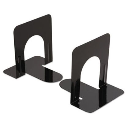 Picture of Economy Bookends, Nonskid, 4 3/4 x 5 1/4 x 5, Heavy Gauge Steel, BlackUNV-54055
