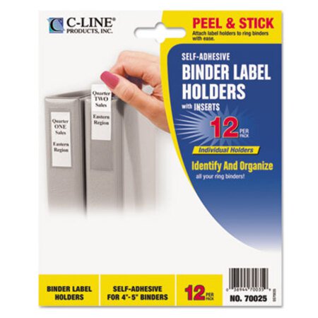 Picture of Self-Adhesive Ring Binder Label Holders, Top Load, 2 1/4 x 3 5/8, Clear, 12/PackCLI-70025
