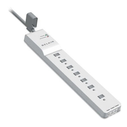 Picture of Home/Office Surge Protector, 7 Outlets, 12 ft Cord, 2160 Joules, WhiteBLK-BE10720012