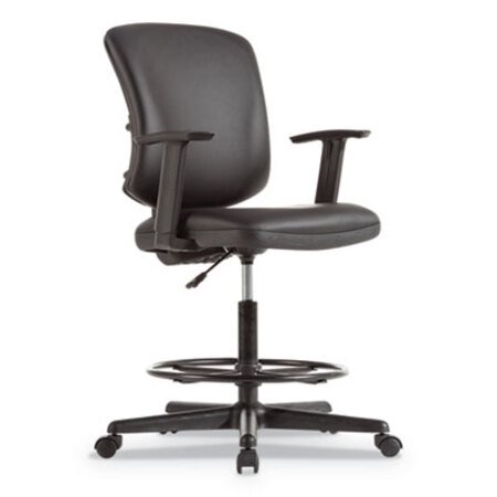 Picture of Alera Everyday Task Stool, Leather Seat/Back, Supports Up to 275 lb, 20.9" to 29.6" Seat Height, BlackALE-TE4619