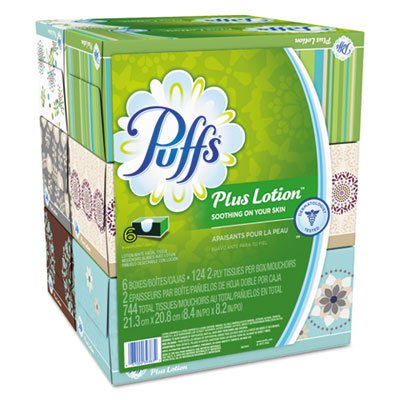 Picture of Plus Lotion Facial Tissue, 2-Ply, White, 124 Sheets/Box, 6 Boxes/Pack, 4 Packs/CartonPGC-39383