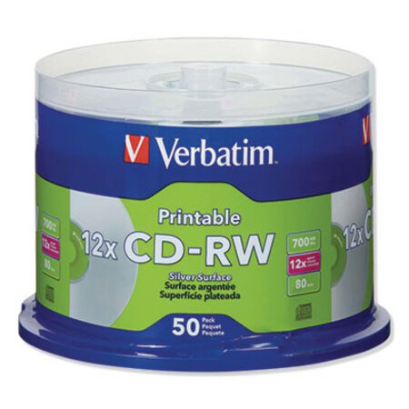 Picture of CD-RW DataLifePlus Printable Rewritable Disc, 700 MB/80 min, 12x, Spindle, Silver, 50/PackVER-95159
