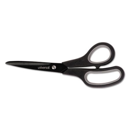 Picture of Industrial Carbon Blade Scissors, 8" Long, 3.5" Cut Length, Black/Gray Straight HandleUNV-92021