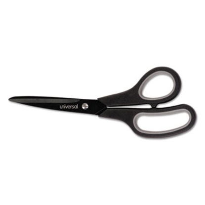 Picture of Industrial Carbon Blade Scissors, 8" Long, 3.5" Cut Length, Black/Gray Straight HandleUNV-92021