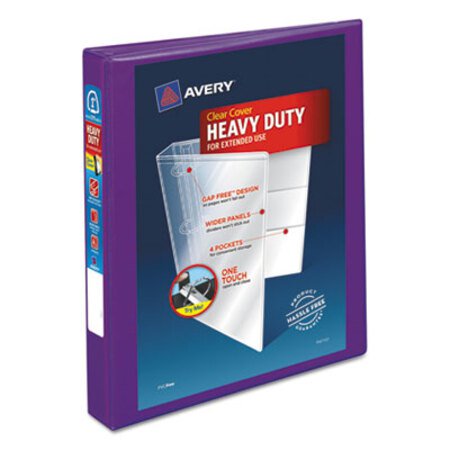 Picture of Heavy-Duty View Binder with DuraHinge and One Touch EZD Rings, 3 Rings, 1" Capacity, 11 x 8.5, PurpleAVE-79771