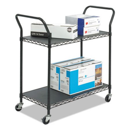 Picture of Wire Utility Cart, Two-Shelf, 43.75w x 19.25d x 40.5h, BlackSAF-5337BL
