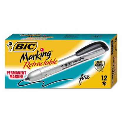 Picture of Intensity Retractable Permanent Marker, Fine Bullet Tip, Black, DozenBIC-PMR11BK