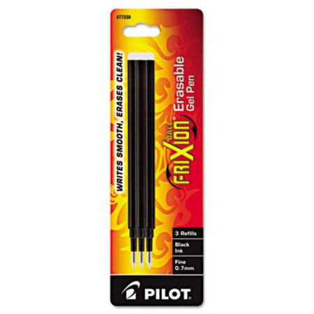 Picture of Refill for Pilot FriXion Erasable, FriXion Ball, FriXion Clicker and FriXion LX Gel Ink Pens, Fine Tip, Black Ink, 3/PackPIL-77330