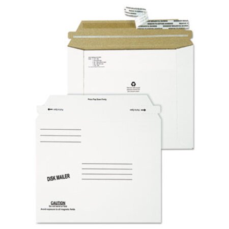 Picture of Economy Disk/CD Mailer, Square Flap, Self-Adhesive Closure, 7.5 x 6.06, White, 100/CartonQUA-64117