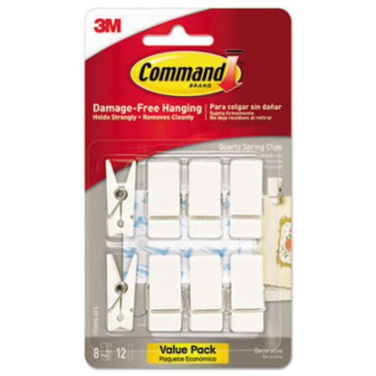 Picture of Spring Hook, 3/4w x 5/8d x 1 1/2h, White, 8 Hooks/PacksMMM-17089Q8ES