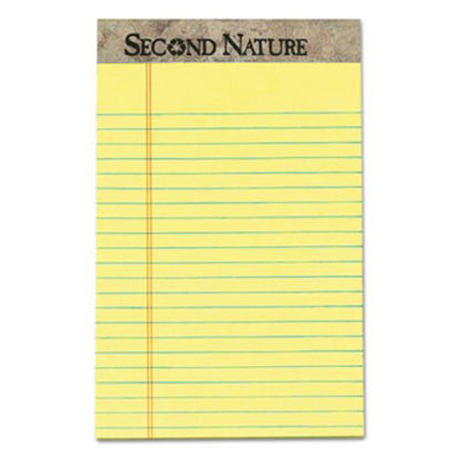 Picture of Second Nature Recycled Ruled Pads, Narrow Rule, 5 x 8, Canary, 50 Sheets, DozenTOP-74840