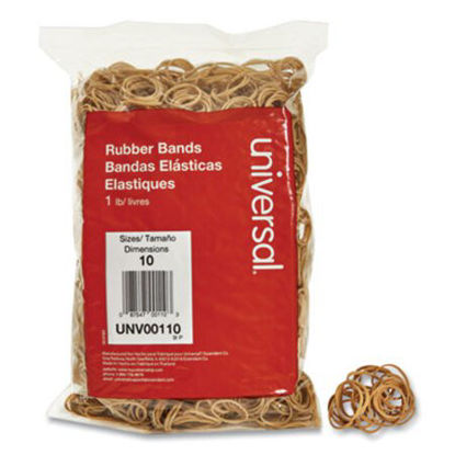 Picture of Rubber Bands, Size 10, 0.04" Gauge, Beige, 1 lb Box, 3,400/PackUNV-00110