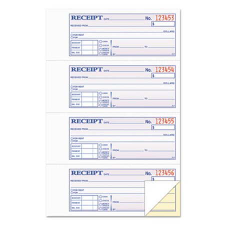 Picture of Money and Rent Receipt Books, 2-3/4 x 7 1/8, Two-Part Carbonless, 200 Sets/BookTOP-46806