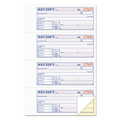 Picture of Money and Rent Receipt Books, 2-3/4 x 7 1/8, Two-Part Carbonless, 200 Sets/BookTOP-46806