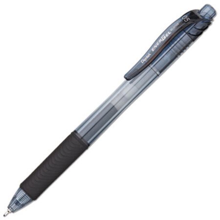 Picture of EnerGel-X Gel Pen, Retractable, Fine 0.5 mm Needle Tip, Black Ink, Black Barrel, DozenPEN-BLN105A