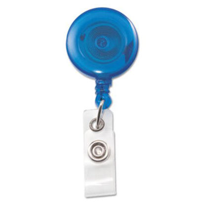 Picture of Translucent Retractable ID Card Reel, 34" Extension, Blue, 12/PackAVT-75472