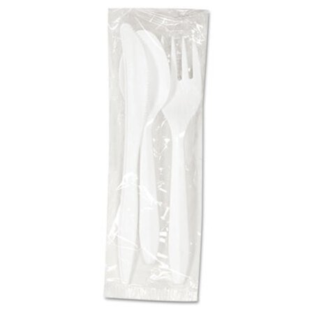 Picture of Three-Piece Cutlery Kit, Fork/Knife/Teaspoon, Polypropylene, White, 250/CartonBWK-COMBOKIT