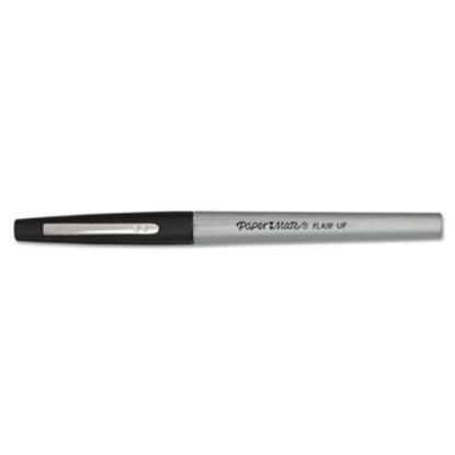 Picture of Flair Felt Tip Porous Point Pen, Stick, Extra-Fine 0.4 mm, Black Ink, Black Barrel, DozenPAP-8330152