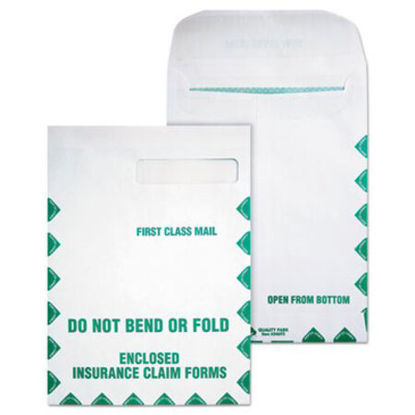 Picture of Redi-Seal Insurance Claim Form Envelope, Cheese Blade Flap, Redi-Seal Closure, 9 x 12.5, White, 100/BoxQUA-54692