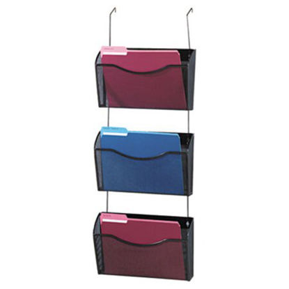 Picture of Three-Pack Wire Mesh Wall Files, Letter, Three Pockets, BlackROL-21961