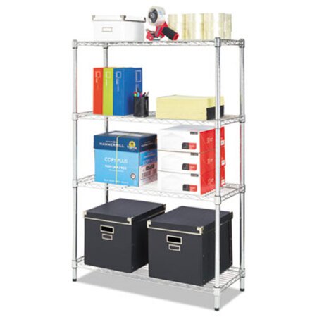 Picture of Residential Wire Shelving, Four-Shelf, 36w x 14d x 54h, SilverALE-SW843614SR