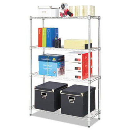 Picture of Residential Wire Shelving, Four-Shelf, 36w x 14d x 54h, SilverALE-SW843614SR