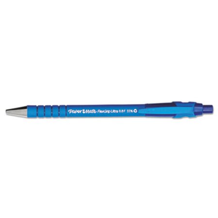Picture of FlexGrip Ultra Ballpoint Pen, Retractable, Fine 0.8 mm, Blue Ink, Black/Blue Barrel, DozenPAP-9560131