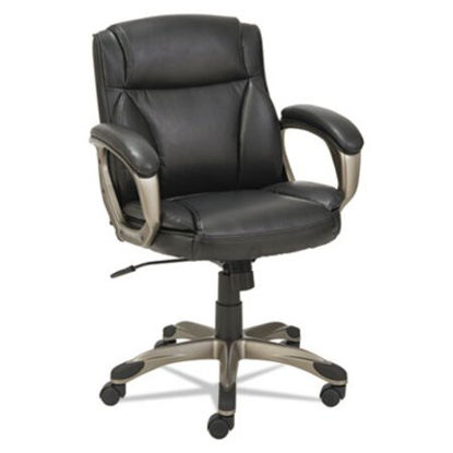 Picture of Alera Veon Series Low-Back Bonded Leather Task Chair, Supports 275 lb, 17.72" to 20.67" Seat, Black Seat/Back, Graphite BaseALE-VN6119