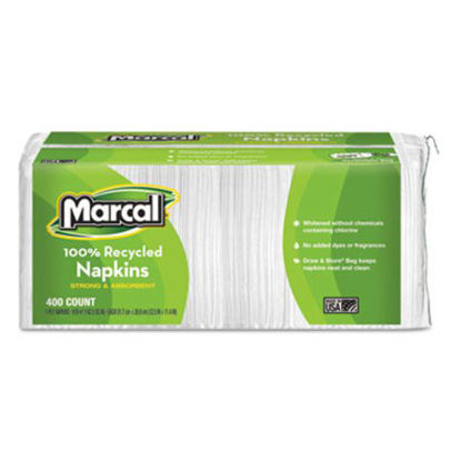 Picture of 100% Recycled Luncheon Napkins, 11.4 x 12.5, White, 400/Pack, 6PK/CTMRC-6506