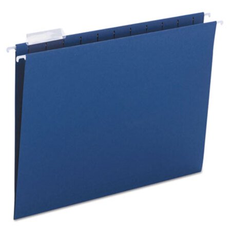Picture of Colored Hanging File Folders, Letter Size, 1/5-Cut Tab, Navy, 25/BoxSMD-64057