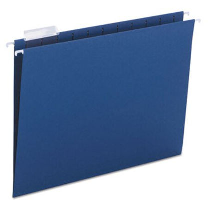 Picture of Colored Hanging File Folders, Letter Size, 1/5-Cut Tab, Navy, 25/BoxSMD-64057