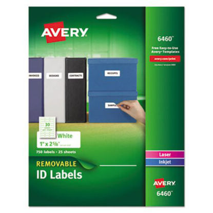 Picture of Removable Multi-Use Labels, Inkjet/Laser Printers, 1 x 2.63, White, 30/Sheet, 25 Sheets/PackAVE-6460