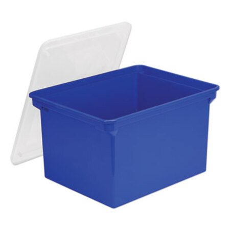 Picture of Plastic File Tote, Letter/Legal Files, 18.5" x 14.25" x 10.88", Blue/ClearSTX-61554U01C