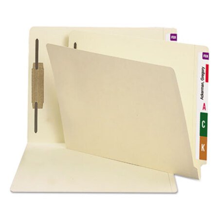 Picture of Manila End Tab 1-Fastener Folders with Reinforced Tabs, 0.75" Expansion, Straight Tab, Letter Size, 14 pt. Manila, 50/BoxSMD-34210