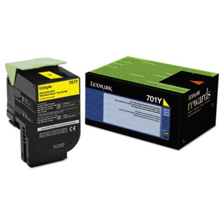 Picture of 70C10Y0 Return Program Toner, 1,000 Page-Yield, YellowLEX-70C10Y0