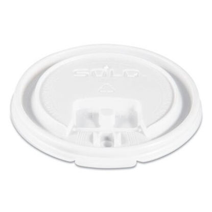 Picture of Lift Back and Lock Tab Cup Lids, Fits 8 oz Cups, White, 100/Sleeve, 10 Sleeves/CartonSCC-LB3081