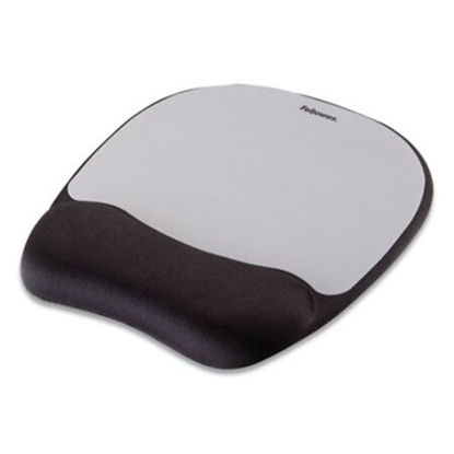 Picture of Memory Foam Mouse Pad Wrist Rest, 7 15/16 x 9 1/4, Black/SilverFEL-9175801