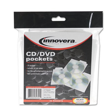 Picture of CD/DVD Pockets, 25/PackIVR-39701