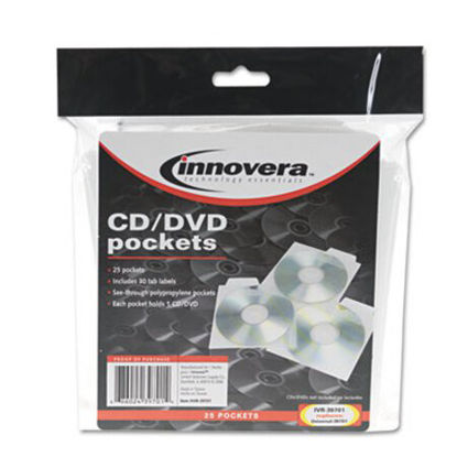 Picture of CD/DVD Pockets, 25/PackIVR-39701