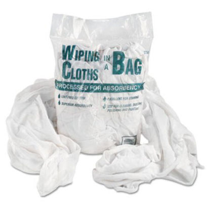 Picture of Bag-A-Rags Reusable Wiping Cloths, Cotton, White, 1lb PackUFS-N250CW01