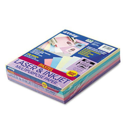 Picture of Array Colored Bond Paper, 20lb, 8.5 x 11, Assorted Pastel Colors, 500/ReamPAC-101058