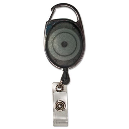 Picture of Carabiner-Style Retractable ID Card Reel, 30" Extension, Smoke, 12/PackAVT-75551