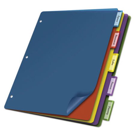 Picture of Poly Index Dividers, 5-Tab, 11 x 8.5, Assorted, 4 SetsCRD-84018