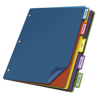 Picture of Poly Index Dividers, 5-Tab, 11 x 8.5, Assorted, 4 SetsCRD-84018