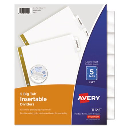 Picture of Insertable Big Tab Dividers, 5-Tab, LetterAVE-11122