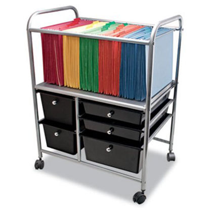 Picture of Letter/Legal File Cart w/Five Storage Drawers, 21.63w x 15.25d x 28.63h, BlackAVT-34100