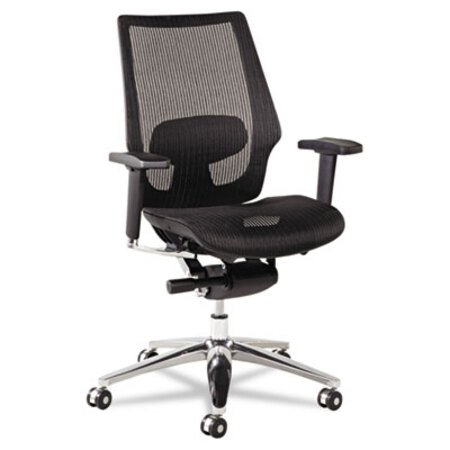 Picture of Alera K8 Series Ergonomic Multifunction Mesh Chair, Supports 275 lb, 18.9" to 21.85" Seat, Black Seat/Back, Aluminum BaseALE-KE4218