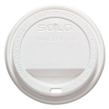 Picture of Traveler Cappuccino Style Dome Lid, Polystyrene, Fits 10 oz to 24 oz Hot Cups, White, 100/Pack, 10 Packs/CartonSCC-TLP316